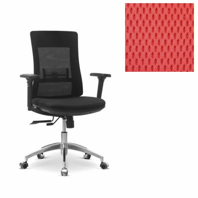 Кресло персонала Юнитекс Pulse A X/SL/3D ткань TW красная