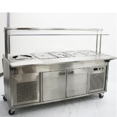 Салат-бар нейтральный Техно-ТТ с диспенсером д /тарелок+модуль нейтральный с 2 мармитами1-х блюд (Восстановленное 1 шт) УТ-00092394