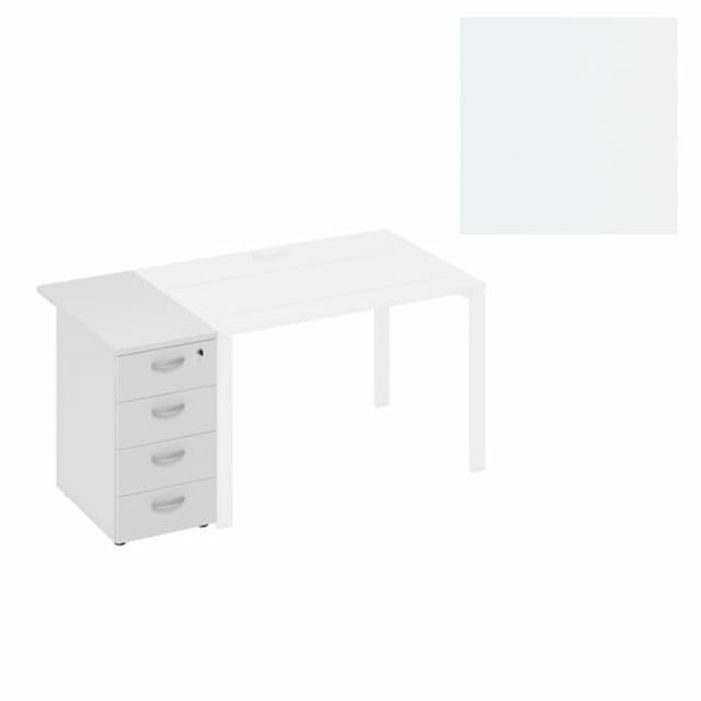 Тумба приставная 4-х ящичная с замком Юнитекс А4 (42x70x75) А4 9222 БП белый премиум