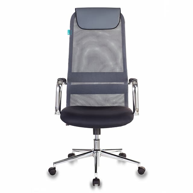 Кресло руководителя Бюрократ KB-9N темно-серый TW-04 TW-12 сетка/ткань с подголов. крестов. металл хром