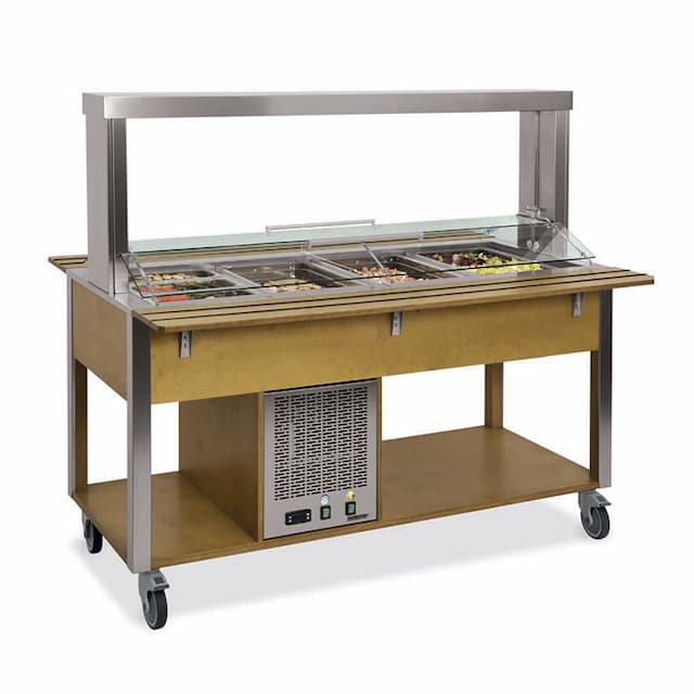 Стол Шведский охлаждаемый (защитное стекло подвижное) MetalCarrelli 6900.4M-RAL (цвет по RAL)